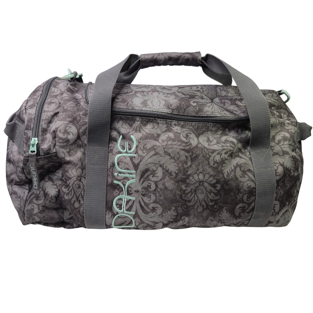 Dakine EQ 31L Duffle Duffel Gray Grey Floral Damask Medium Teal Embroidered Bag